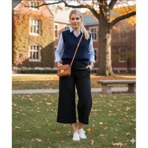 The Limited Cassidy Fit Classic Black Wide Leg Cropped Pants Women's Size 4